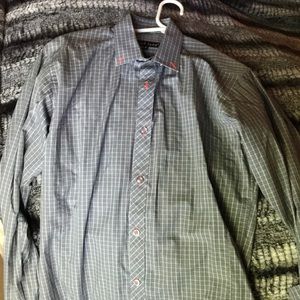 Jared Lang Long Sleeve Window Pane Dress Shirt